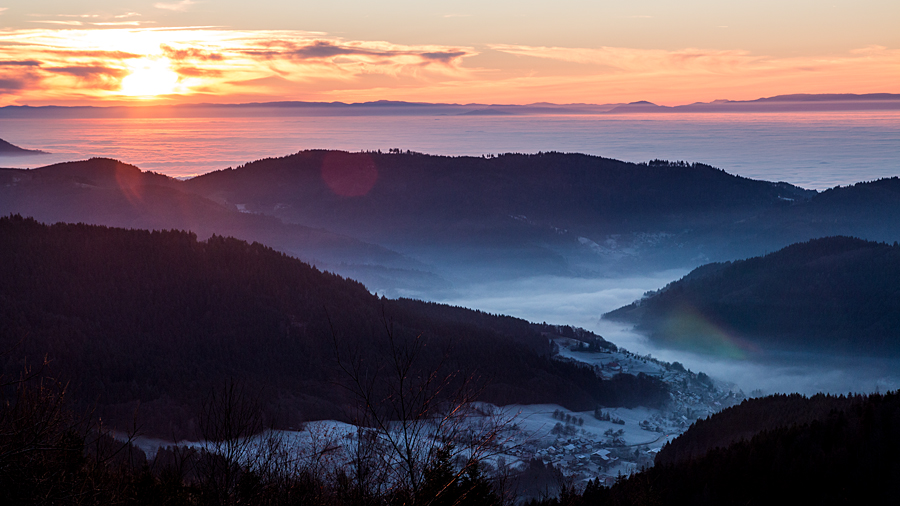Sonnenuntergang über Seebach